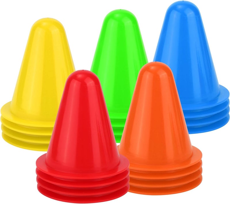 XIHIRCD 20pcs Soccer Cones, 3.15 Inch Mini Practice Cones Sports Cones Field Markers Cones Basketball Cones Training Cones for Outdoor Indoor Basketball Football Footwork Training - Image 1